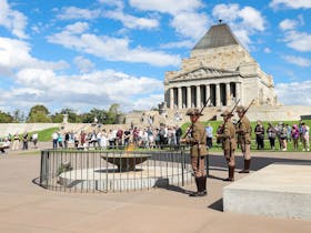 Shrine Guard in Second World War Memorial Forecourt for Last Post Service