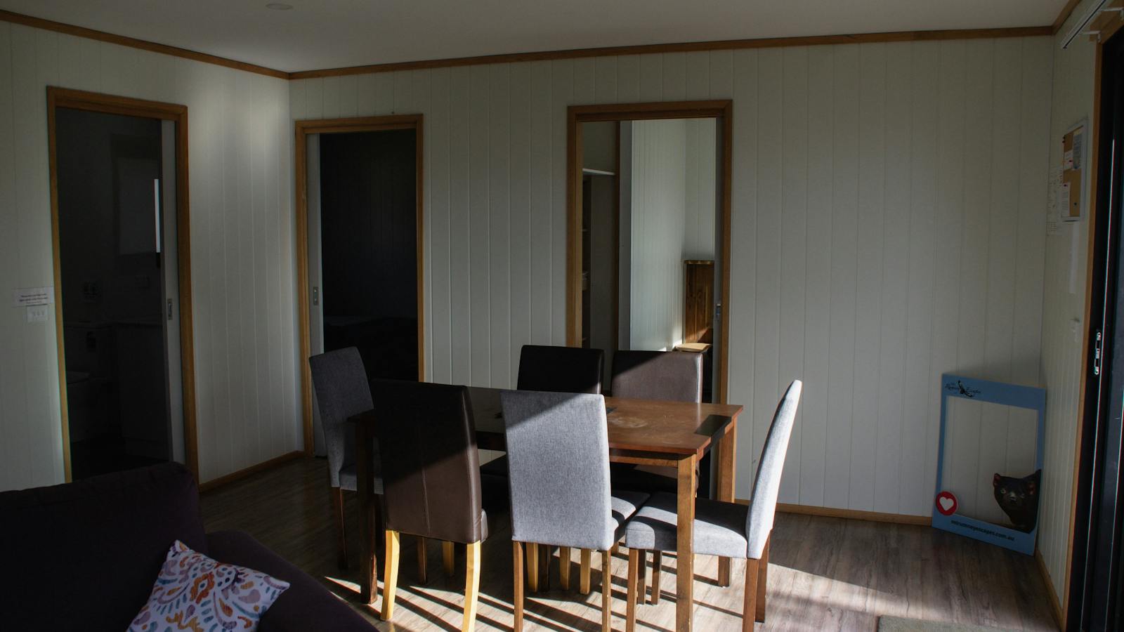 Light-filled living and dining area