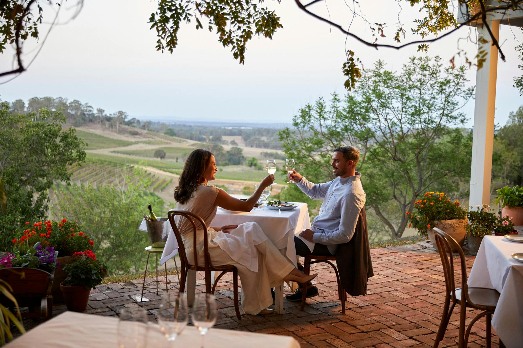 Bistro Molines, Hunter Valley. Romantic lunch for two overlooking the vines.