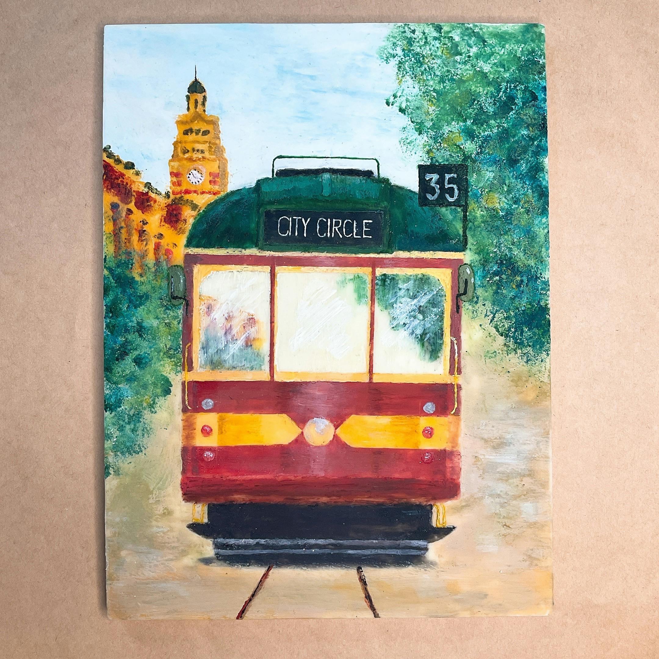 Hand painted chocolate block. It takes 2 weeks to complete the piece.