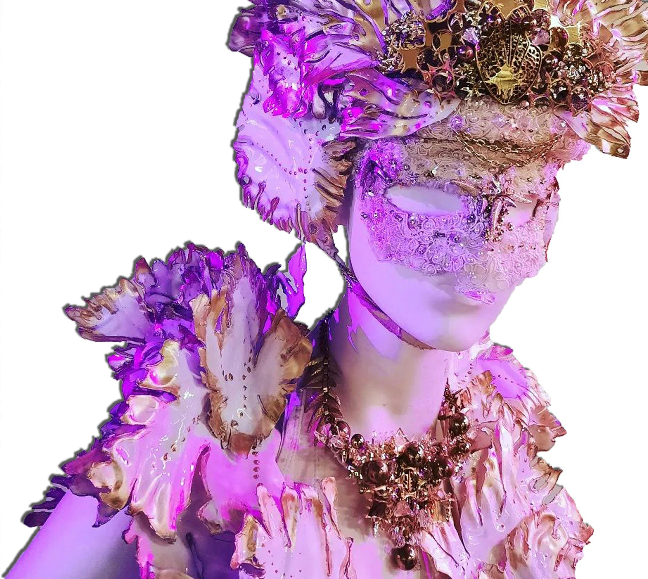 mannequin dressed in wearable art made from waste materials