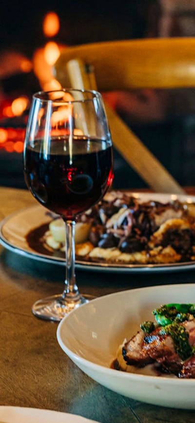 Winter dining by the fire