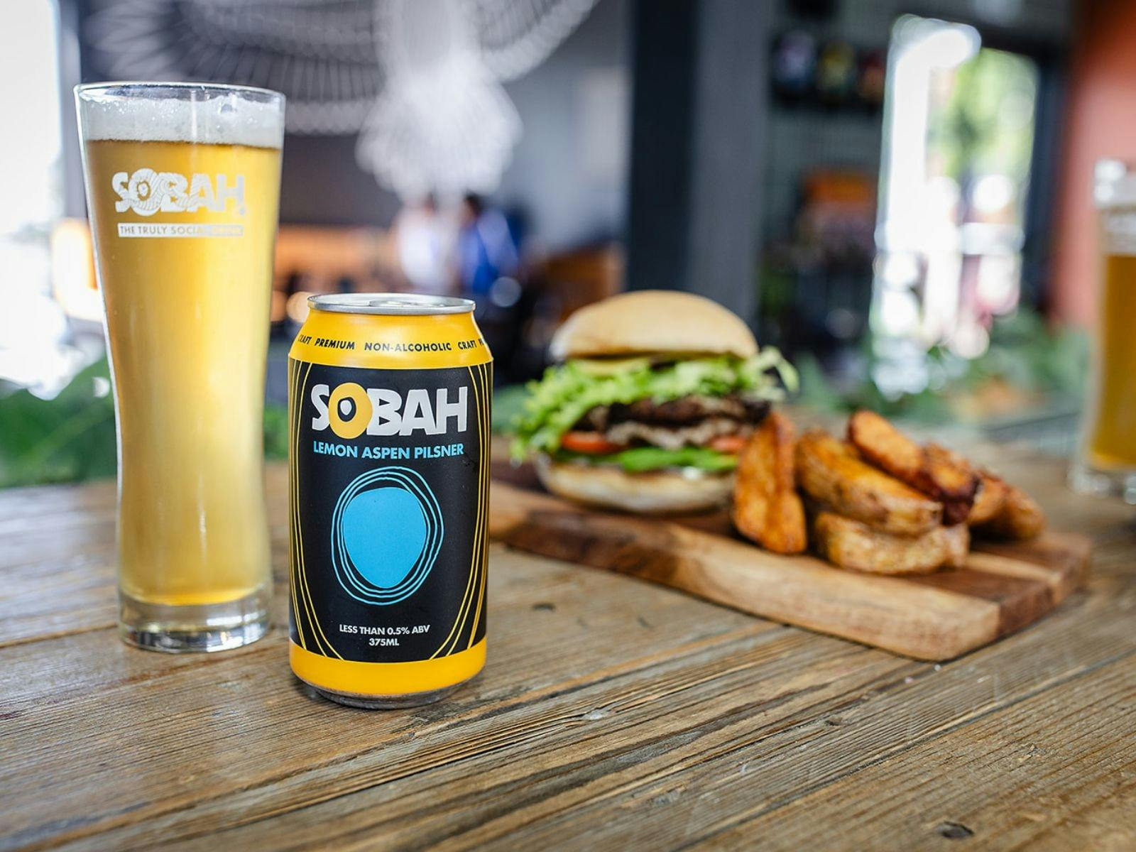 Sobah beer and burger meal deal combo