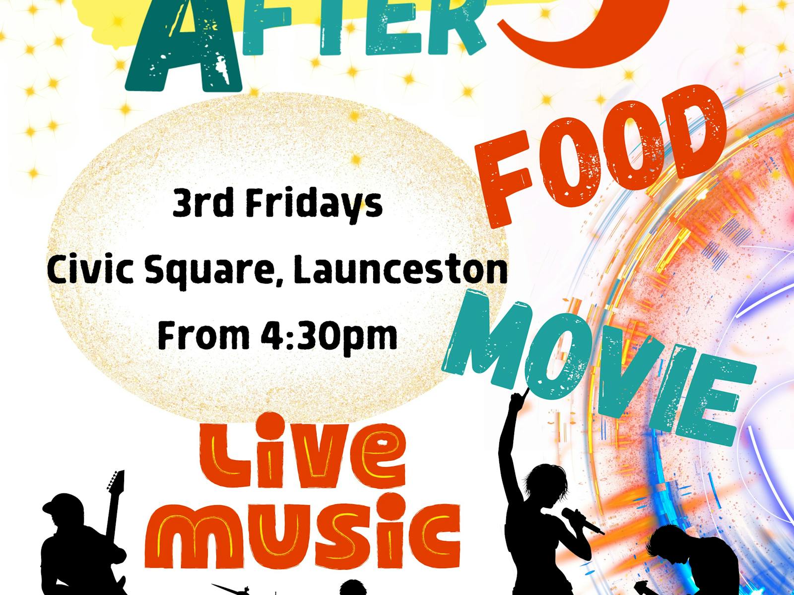 Alive After 5, 3rd Fridays, Civic Square, 4:30pm, Live Music, Food, Beverage, Cinema