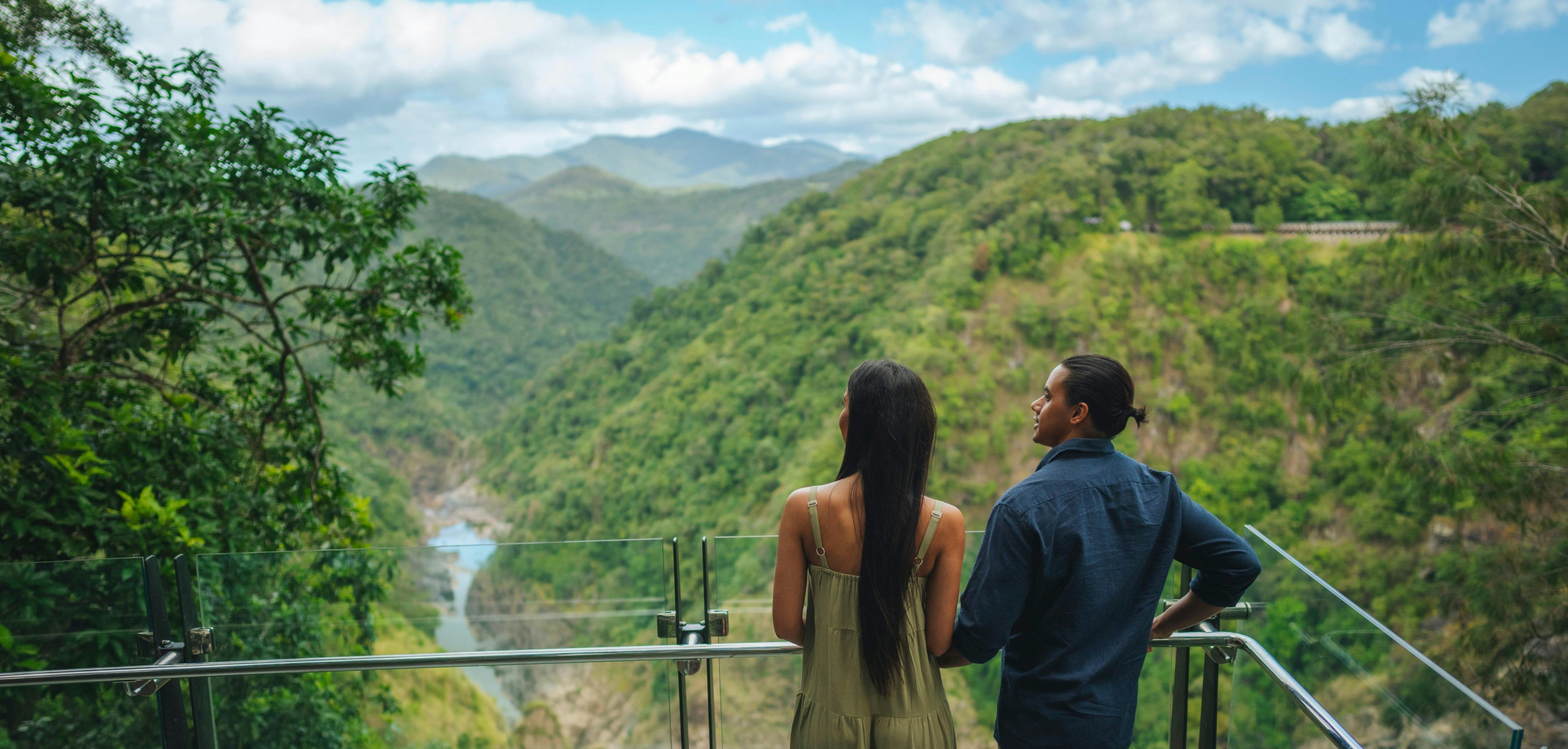 Panoramic views of Barron Gorge from The Edge Lookout