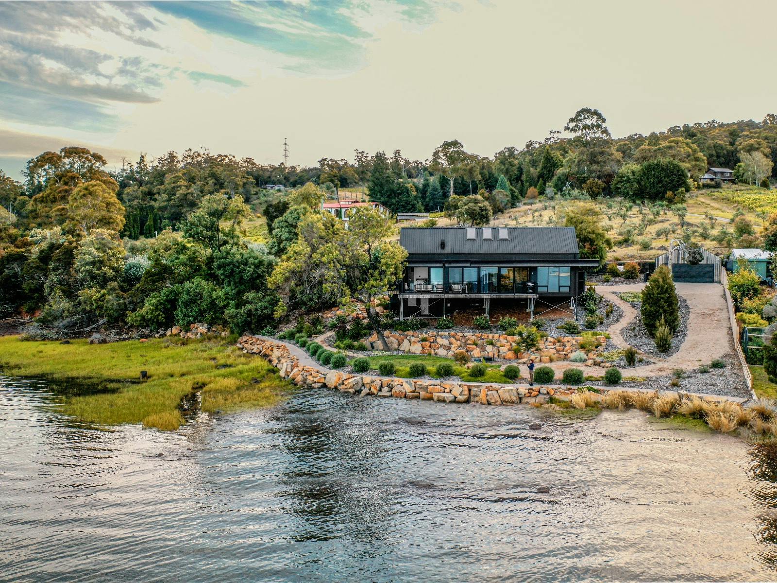 This is a stunning shot of the full view of the property from the river