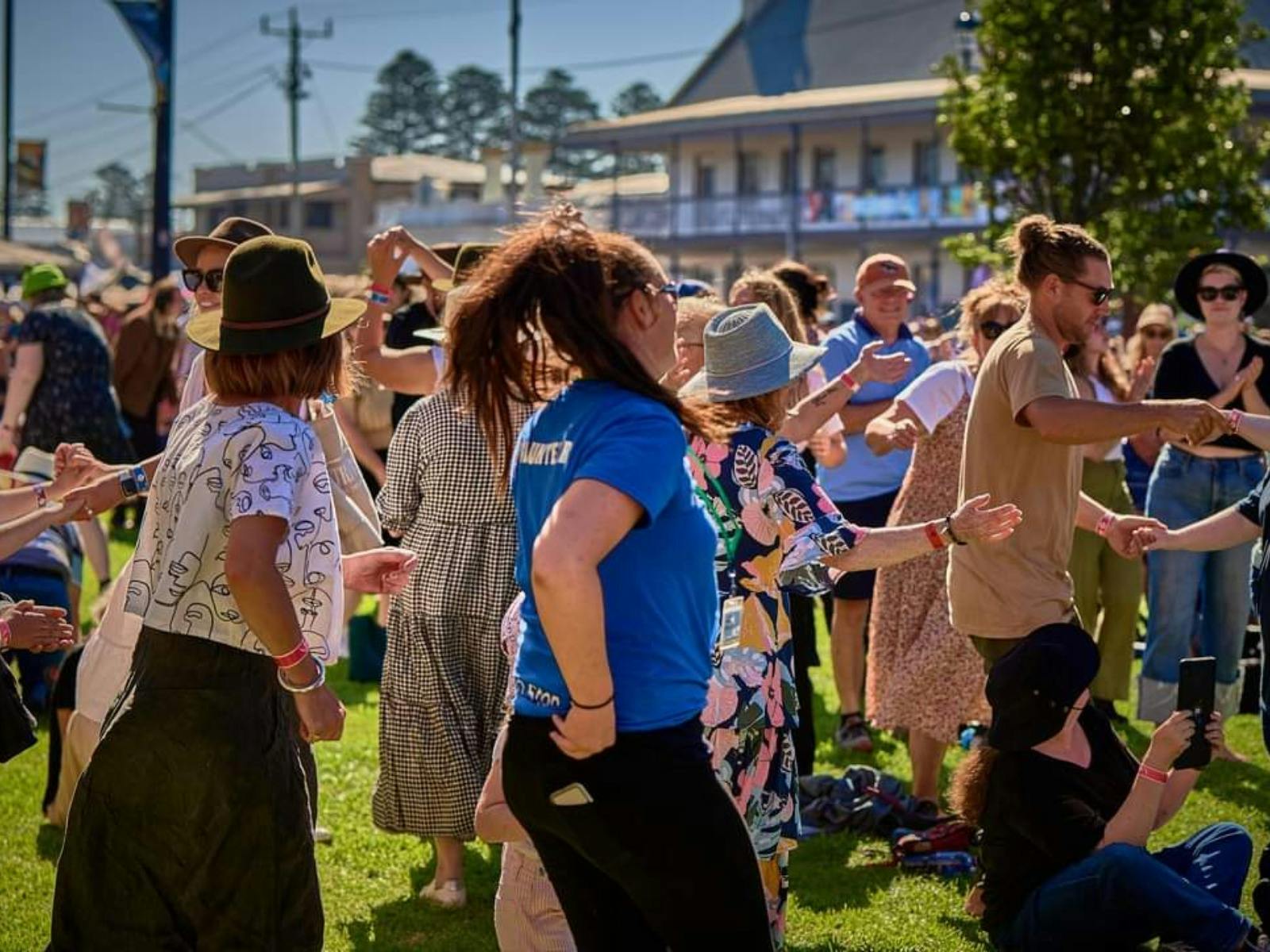 Crowd of people dancing