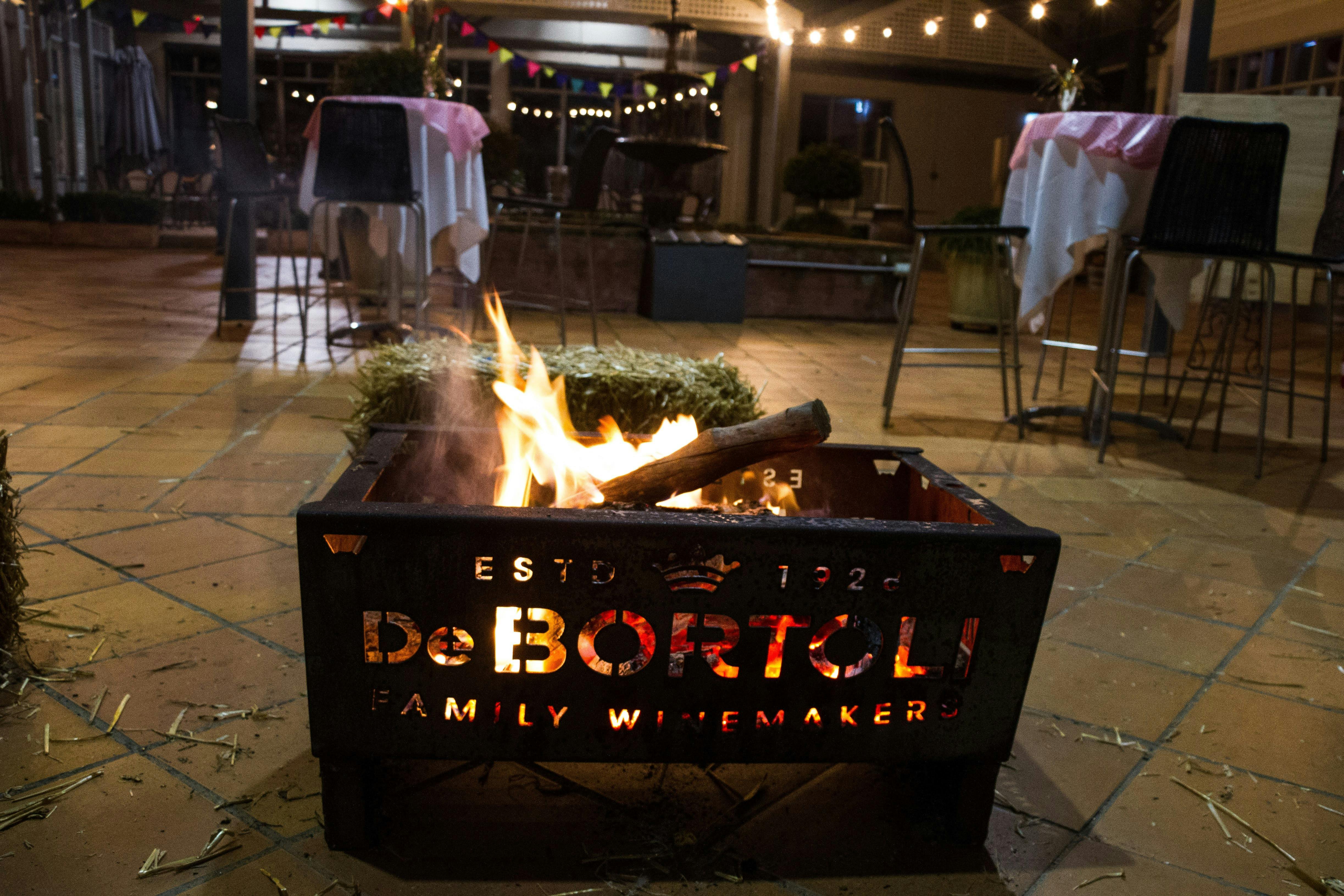 Firepit with flames coming out
