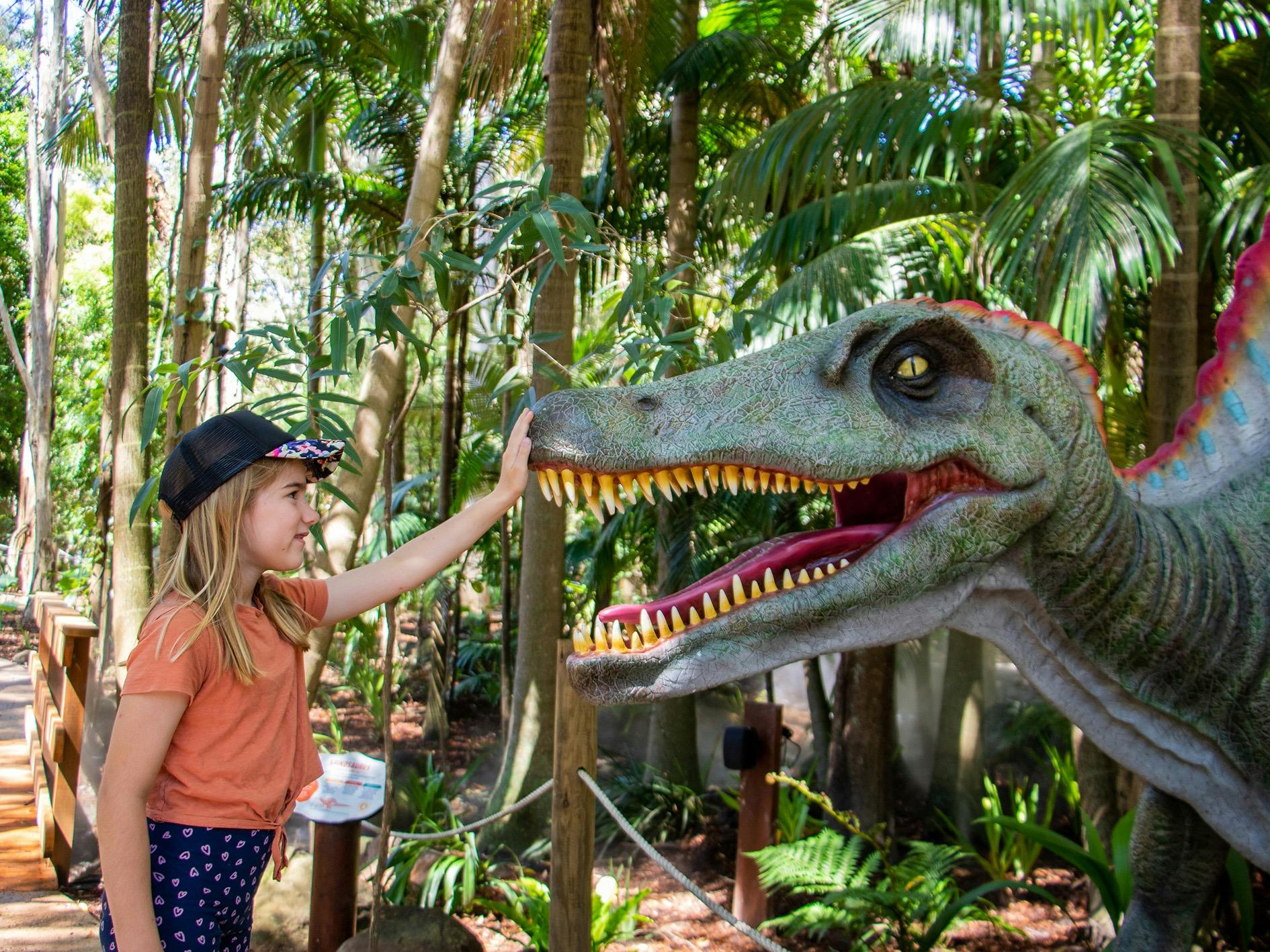 Come face to face with dinosaurs along the Extinction Trail at Currumbin Wildlife Sanctuary