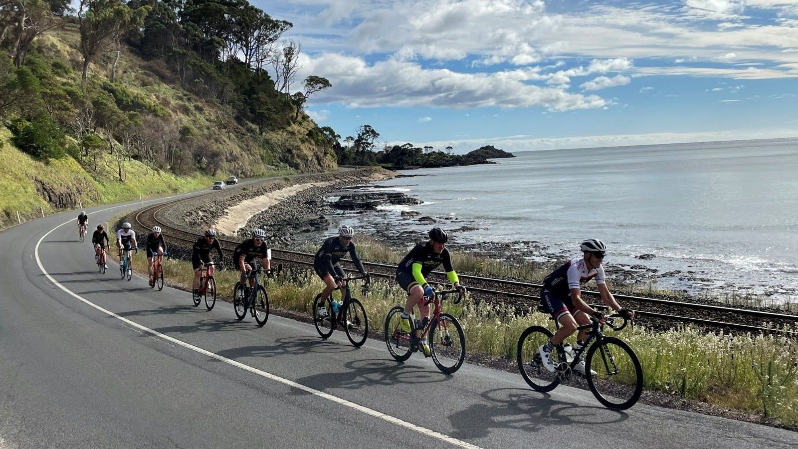 Riding the Old Coast Road, between Penguin and Ulverstone