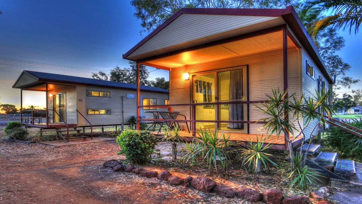 Self-contained cabins 9 & 10. Both have a double and single bed.