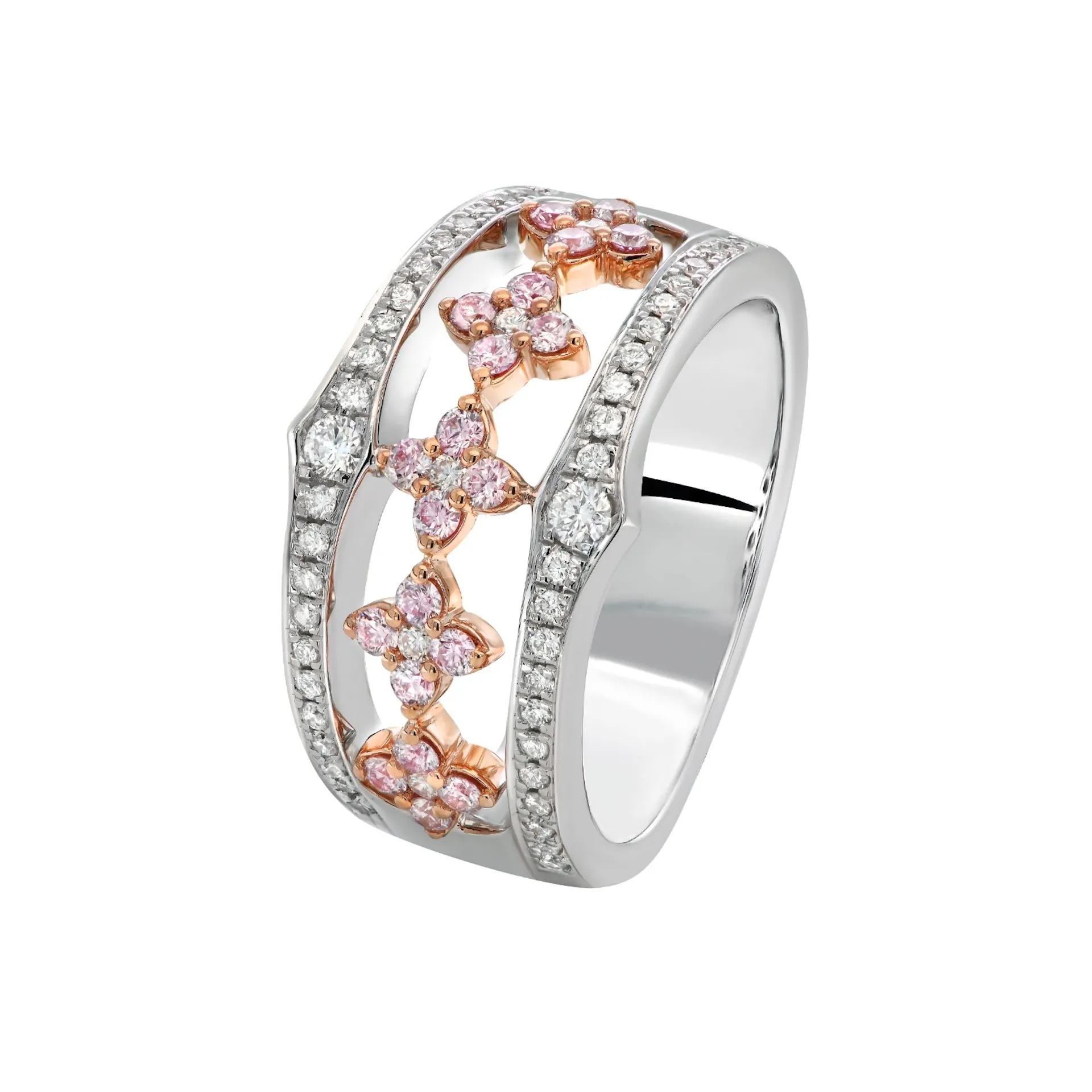 Pink Australian Argyle & White Diamond Ring