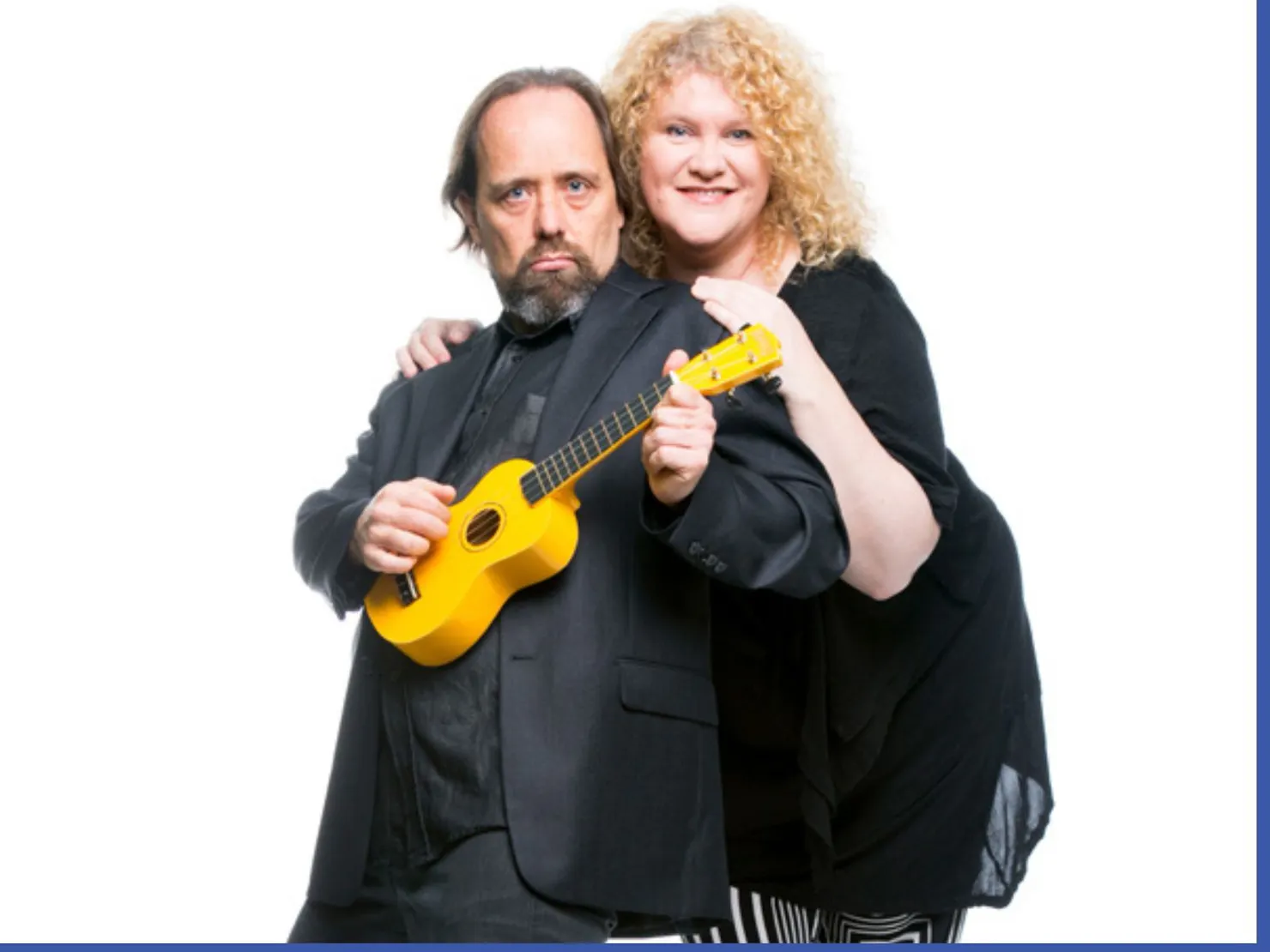 man and woman he has yellow ekule  and lady in