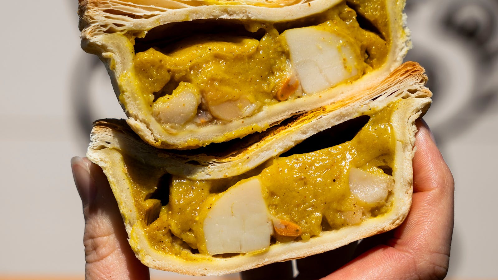 Famous curried scallop pies