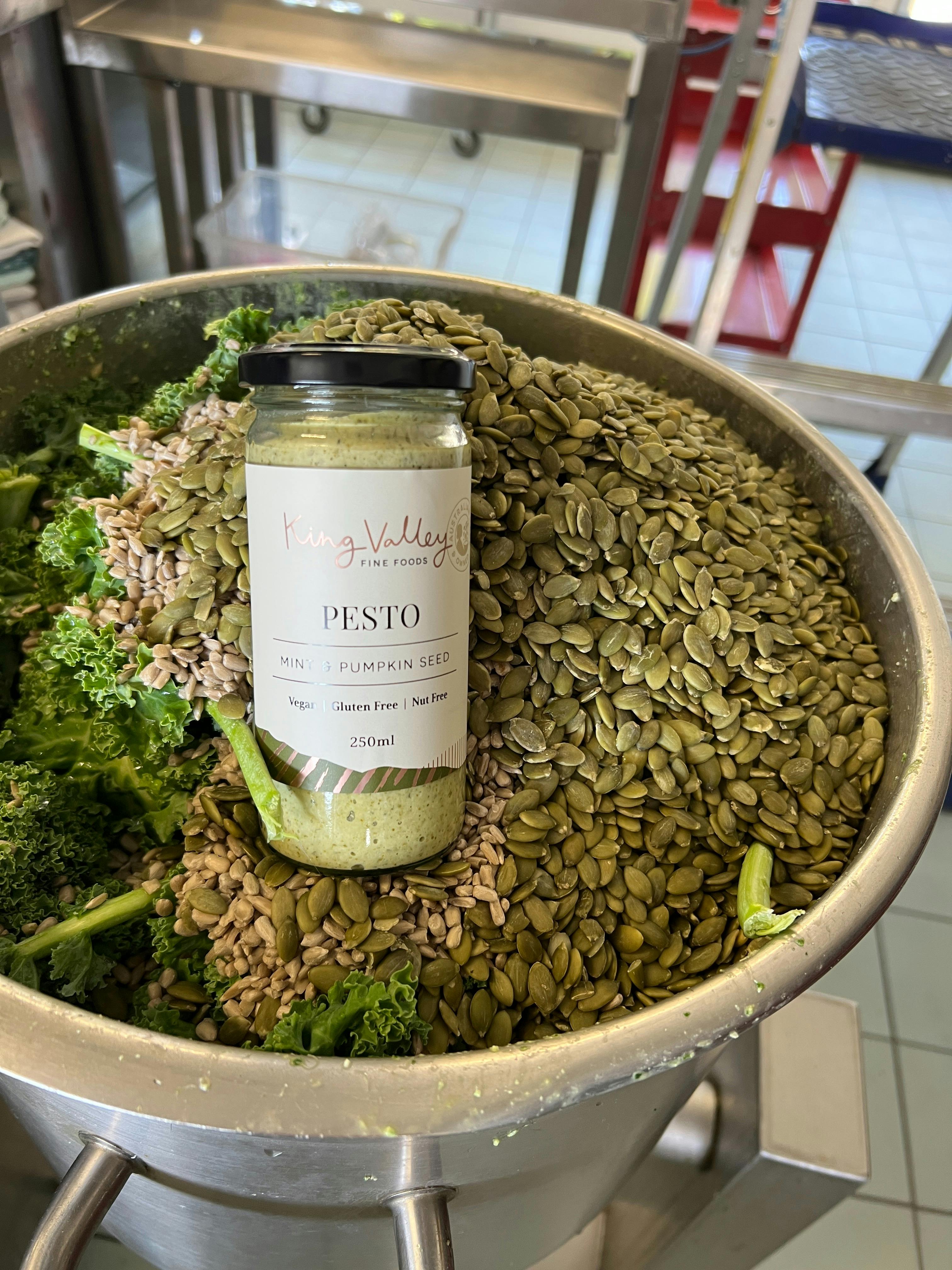 They stock 14 Pesto's, either Macadamia nut, Pistachio's Cashews or Pumpkin seed variety's