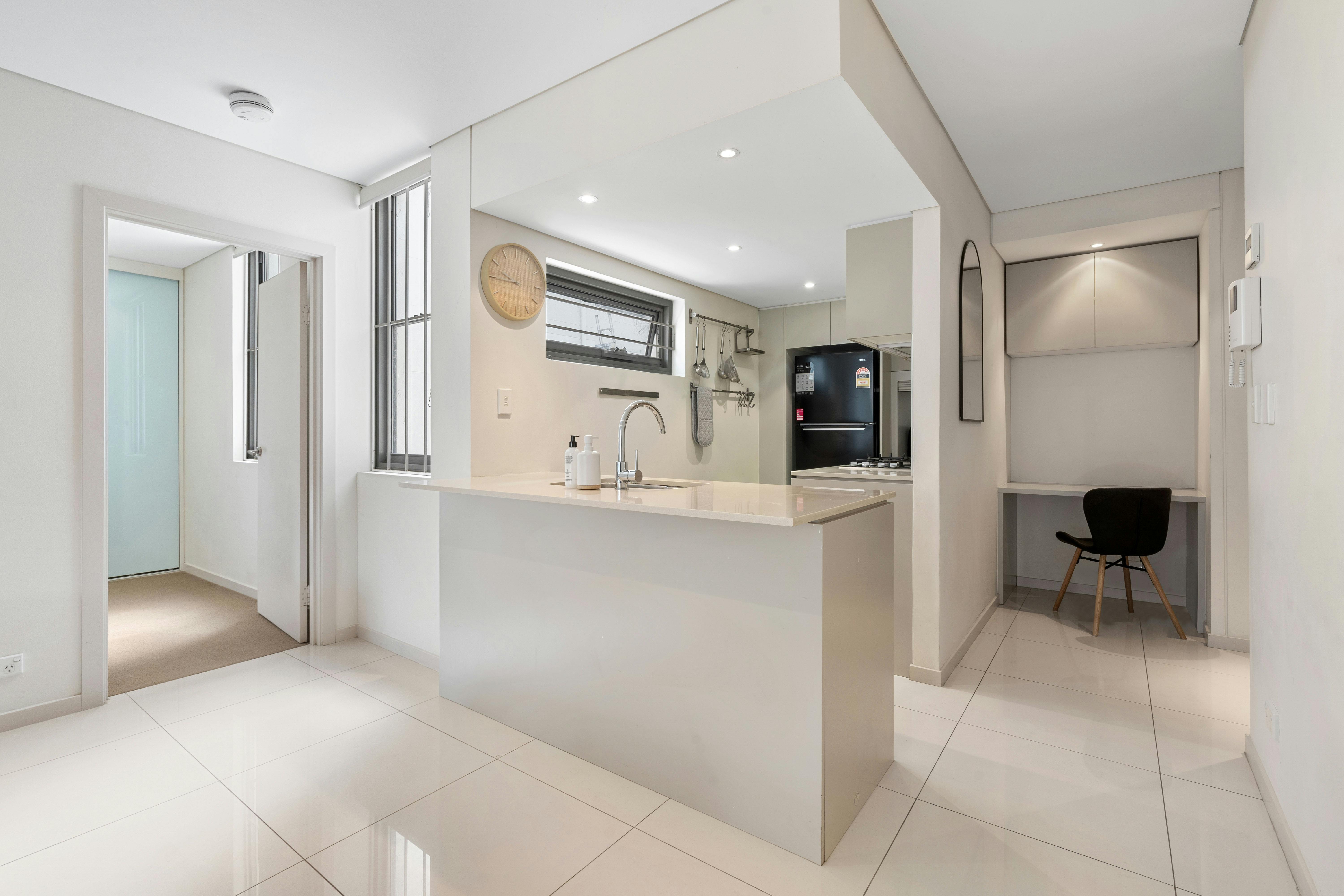 Contemporary kitchen with a clean, minimalist design.
