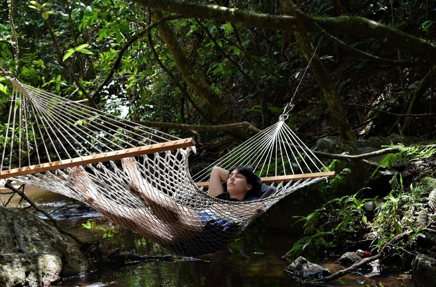 Relax in a hammock at Adjinbilly Retreat
