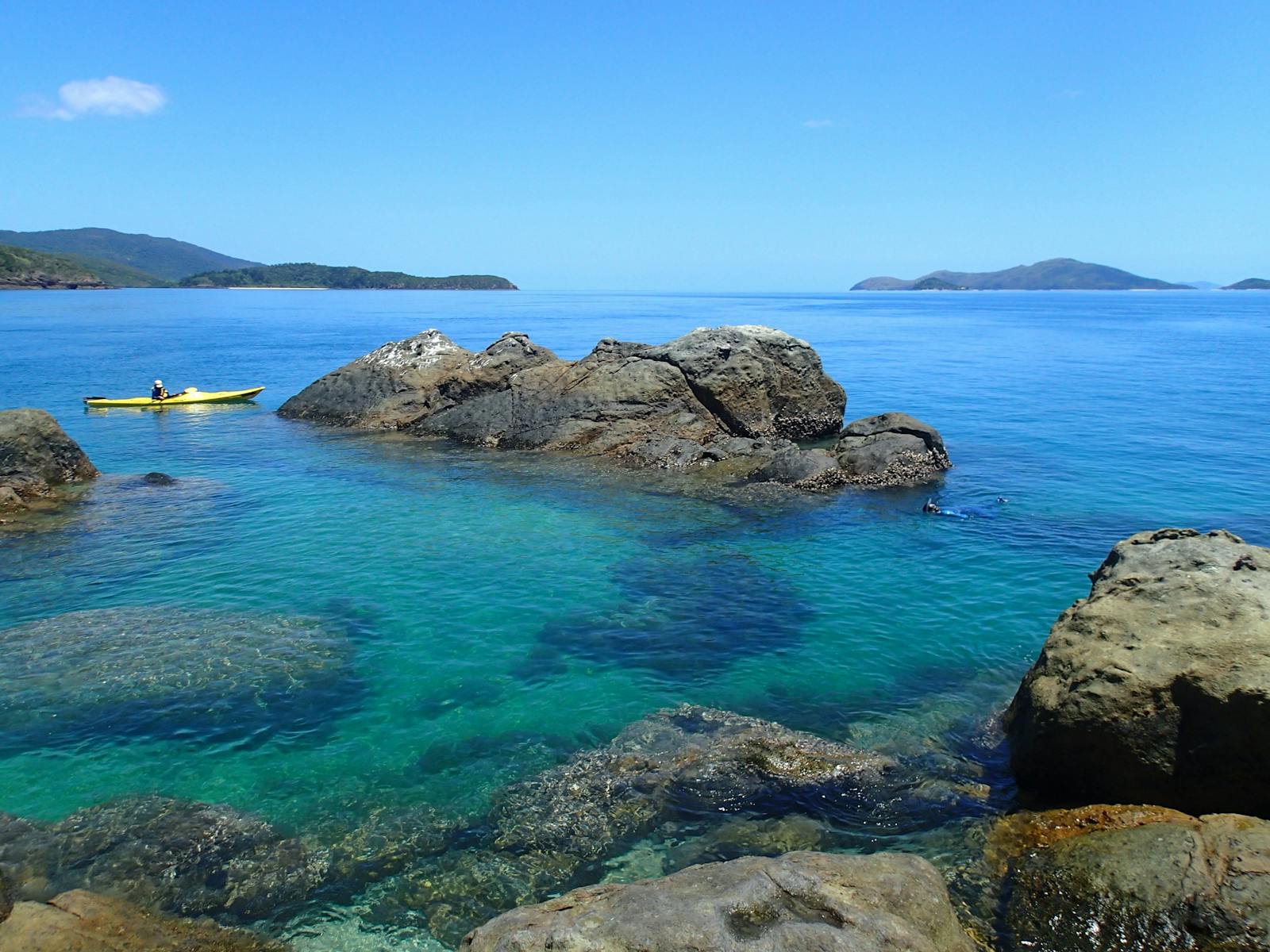 Guide watching snorkelers