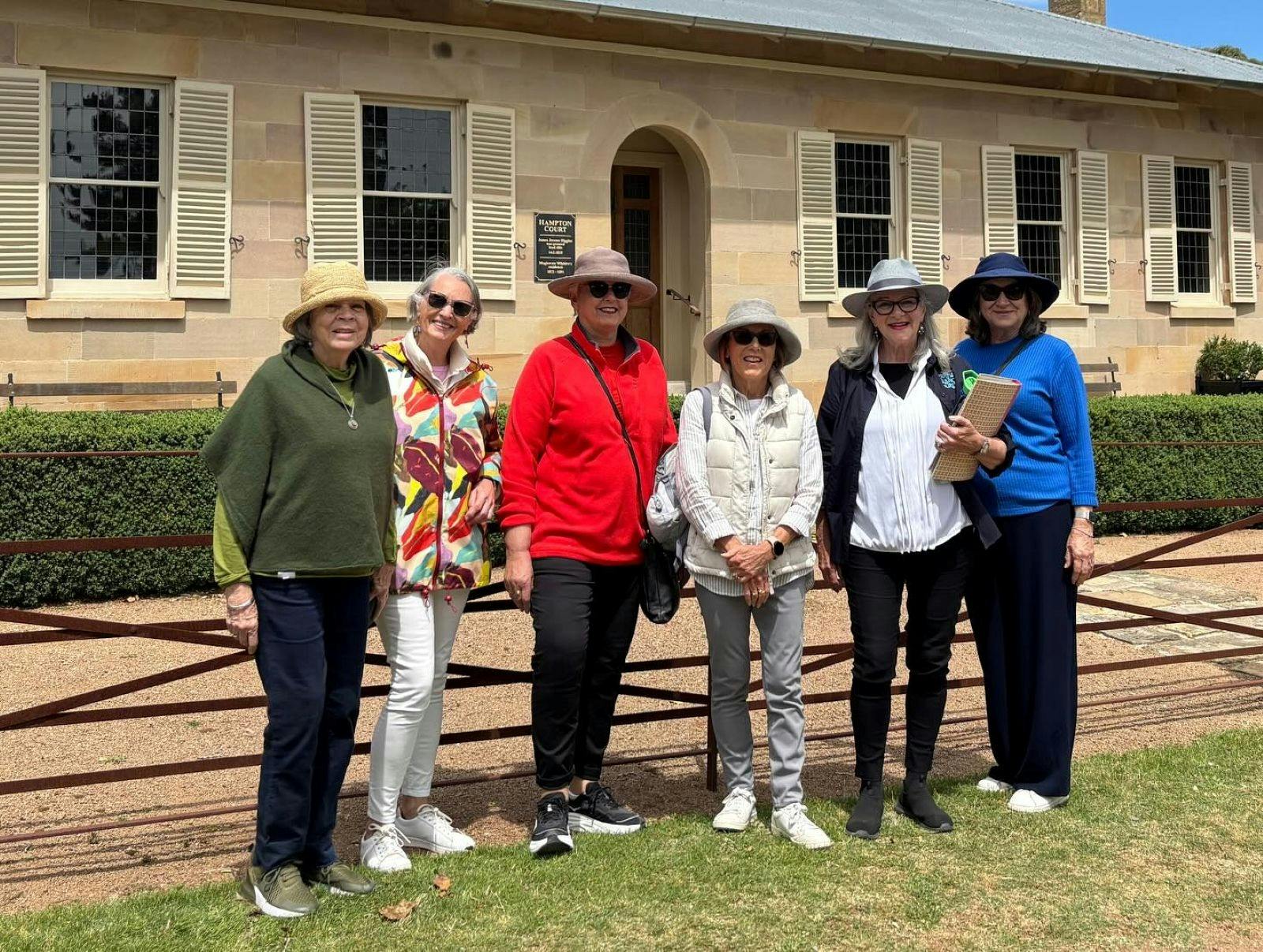 tour group participants out front of magistrates house Berrima