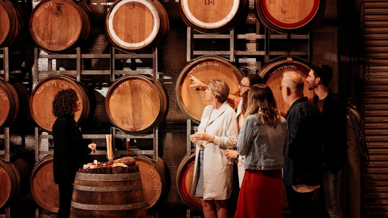 Taste from the vats and stand amongst the vines on our vineyard & winery tour