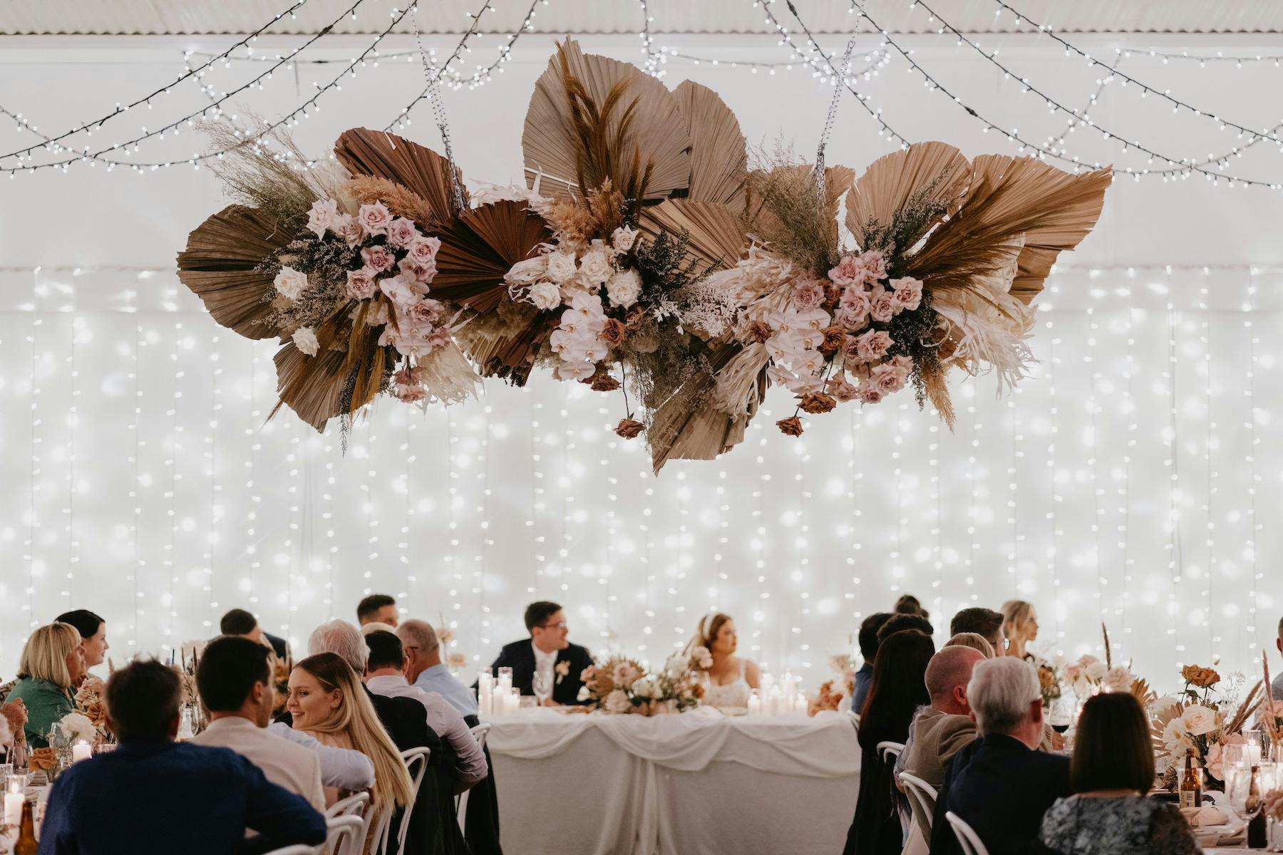 Indoor Reception with a beautiful floral install