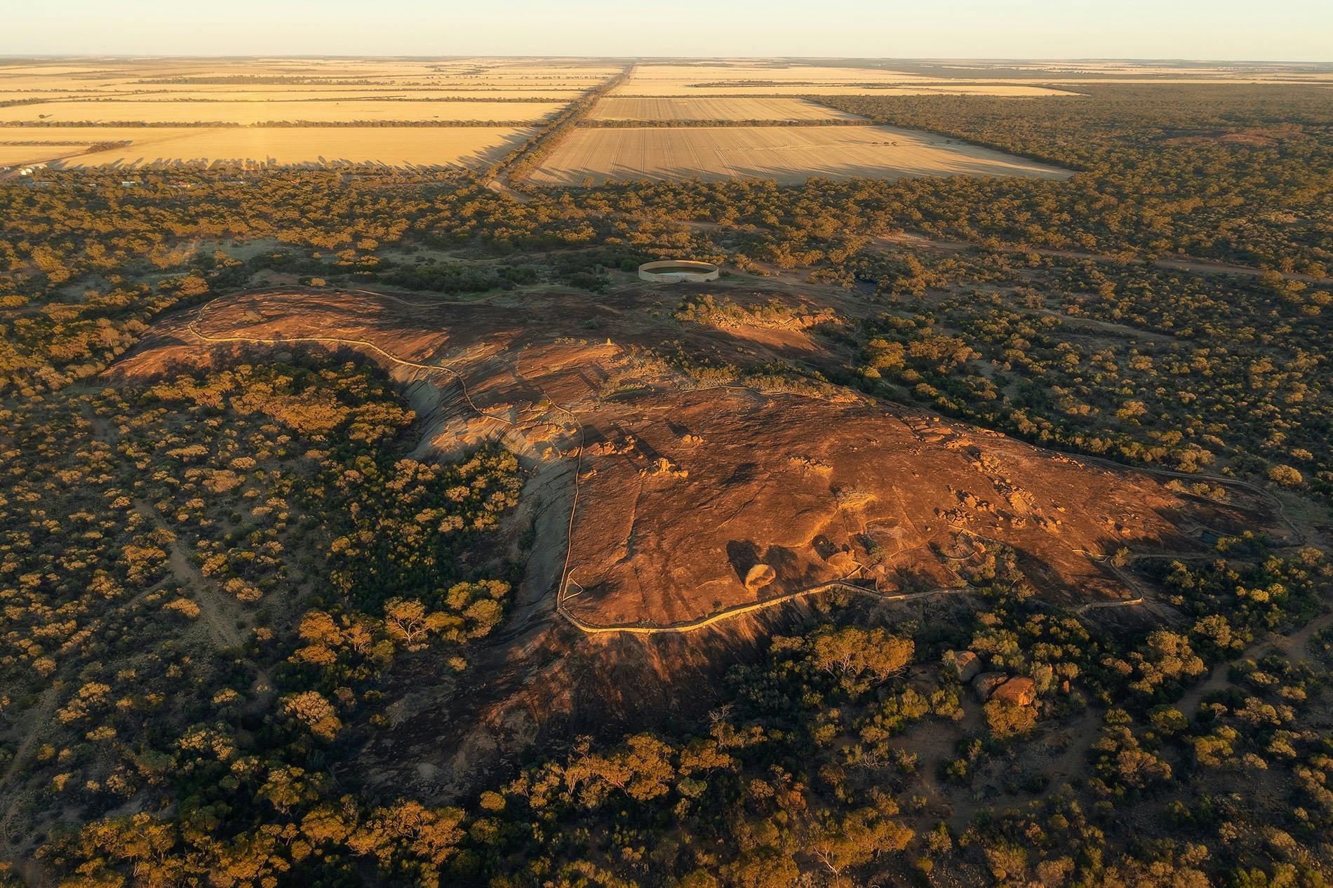 Aerial view of Beringbooding Rock
