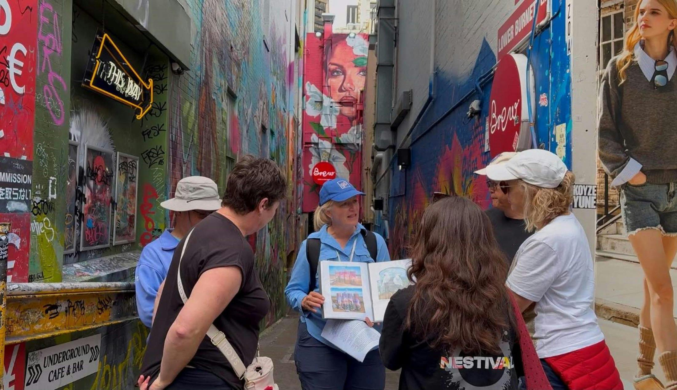 Street art by artist Drapl in the oldest street in Brisbane