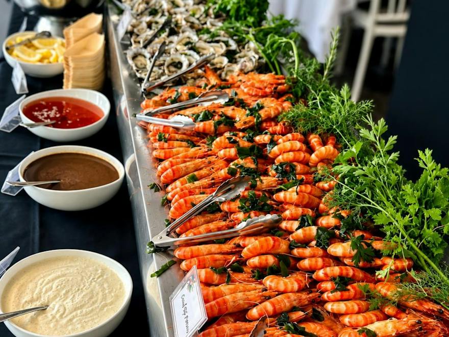 Fresh Australian seafood and festive dishes on the Christmas buffet at Bella Char
