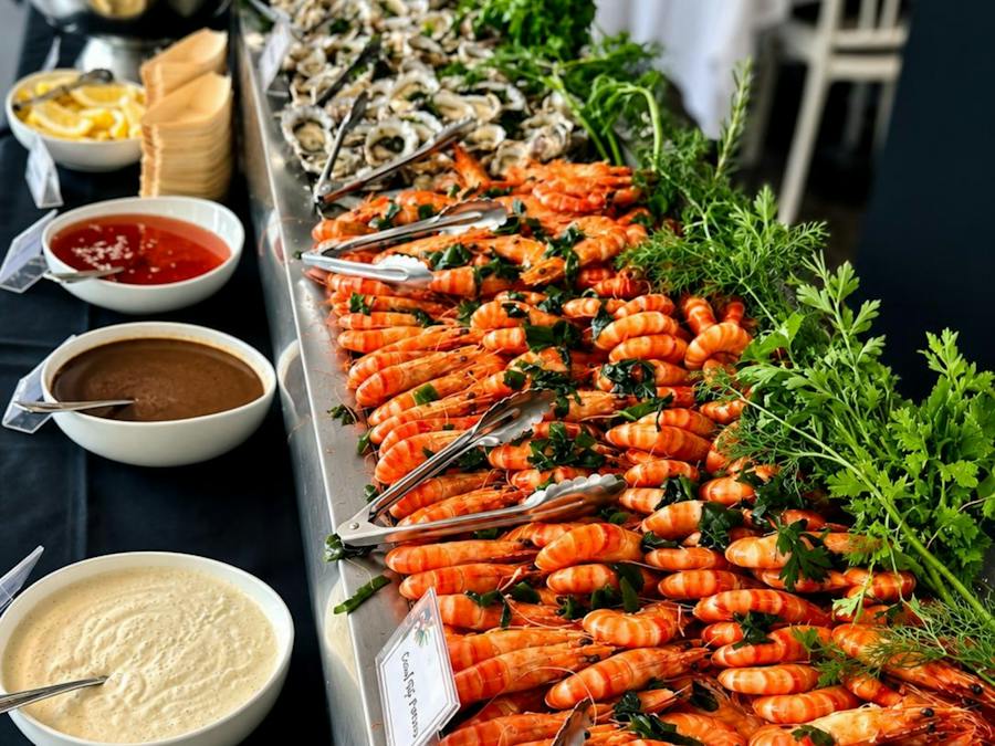Fresh Australian seafood and festive dishes on the Christmas buffet at Bella Char