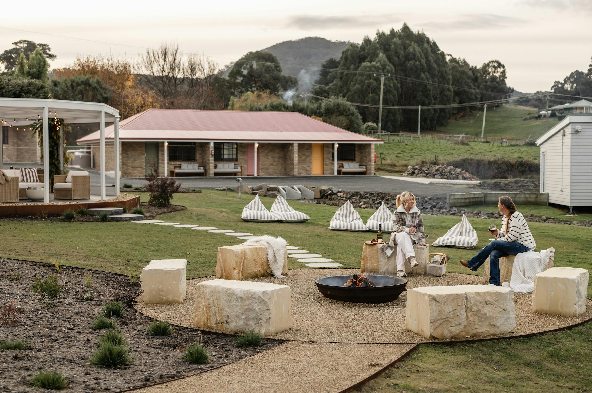 Shared fire pit area