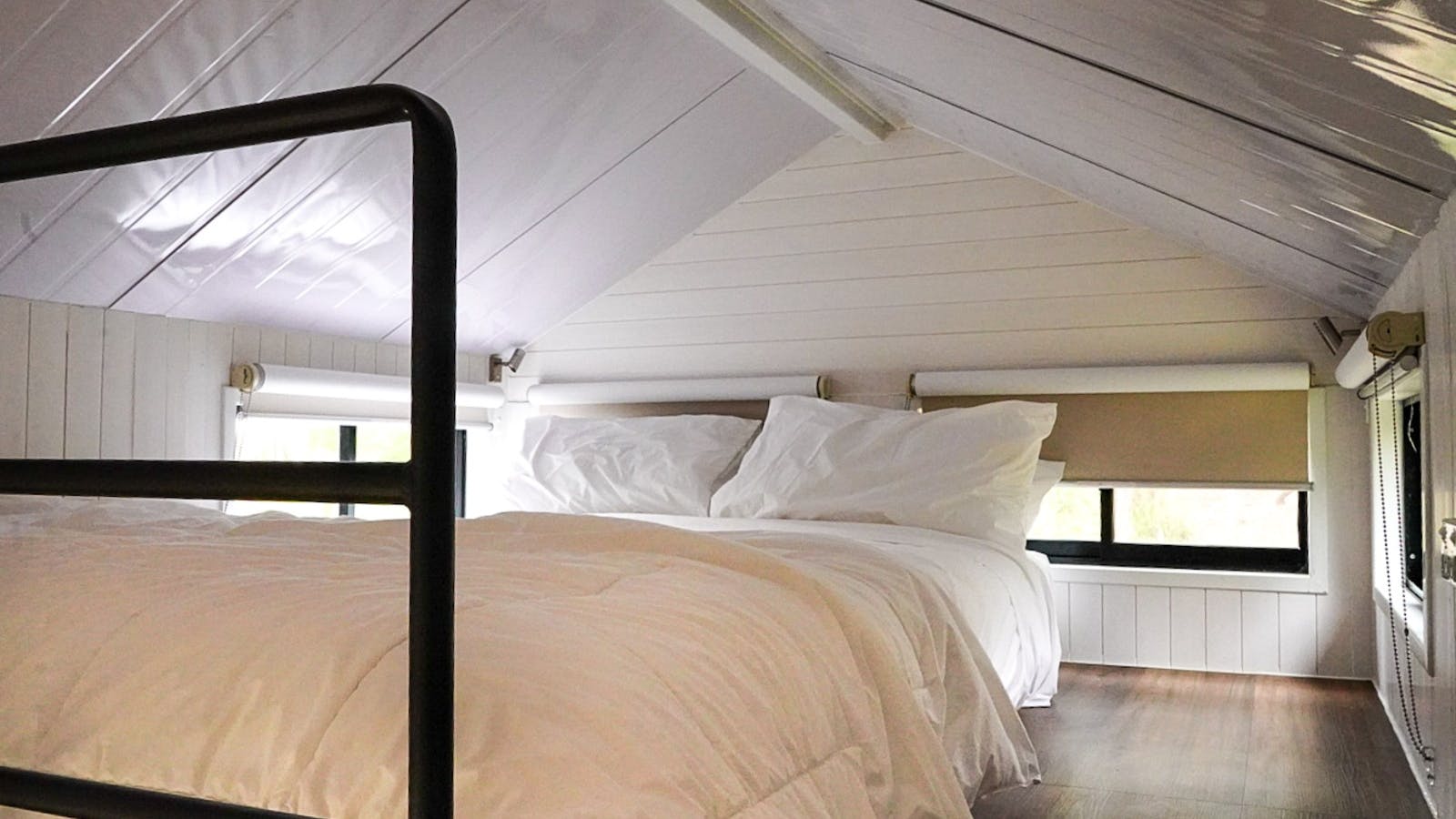 A cosy, queen-sized bed awaits you in the loft