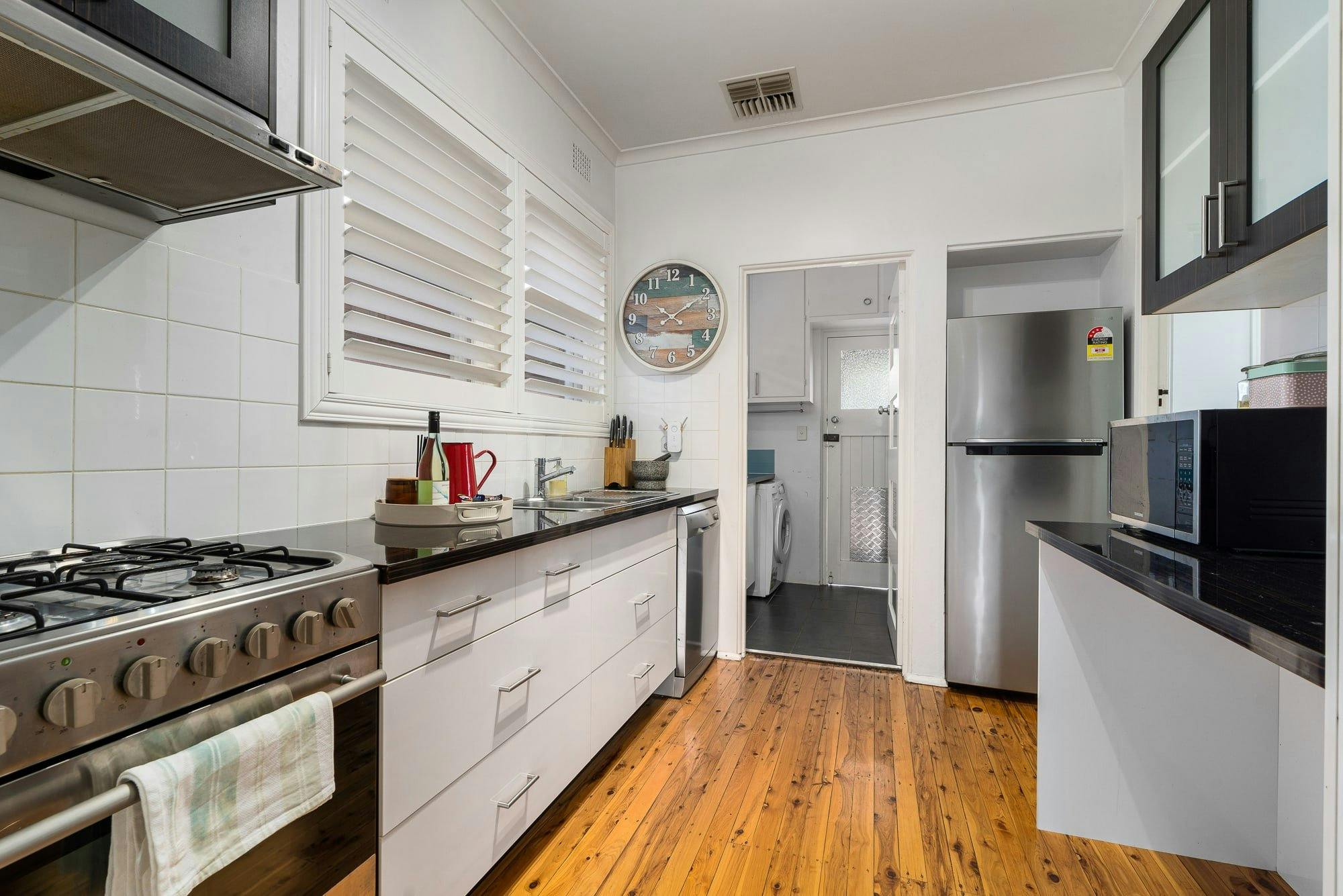 Large kitchen, with flow throughout the home, lots of appliances.