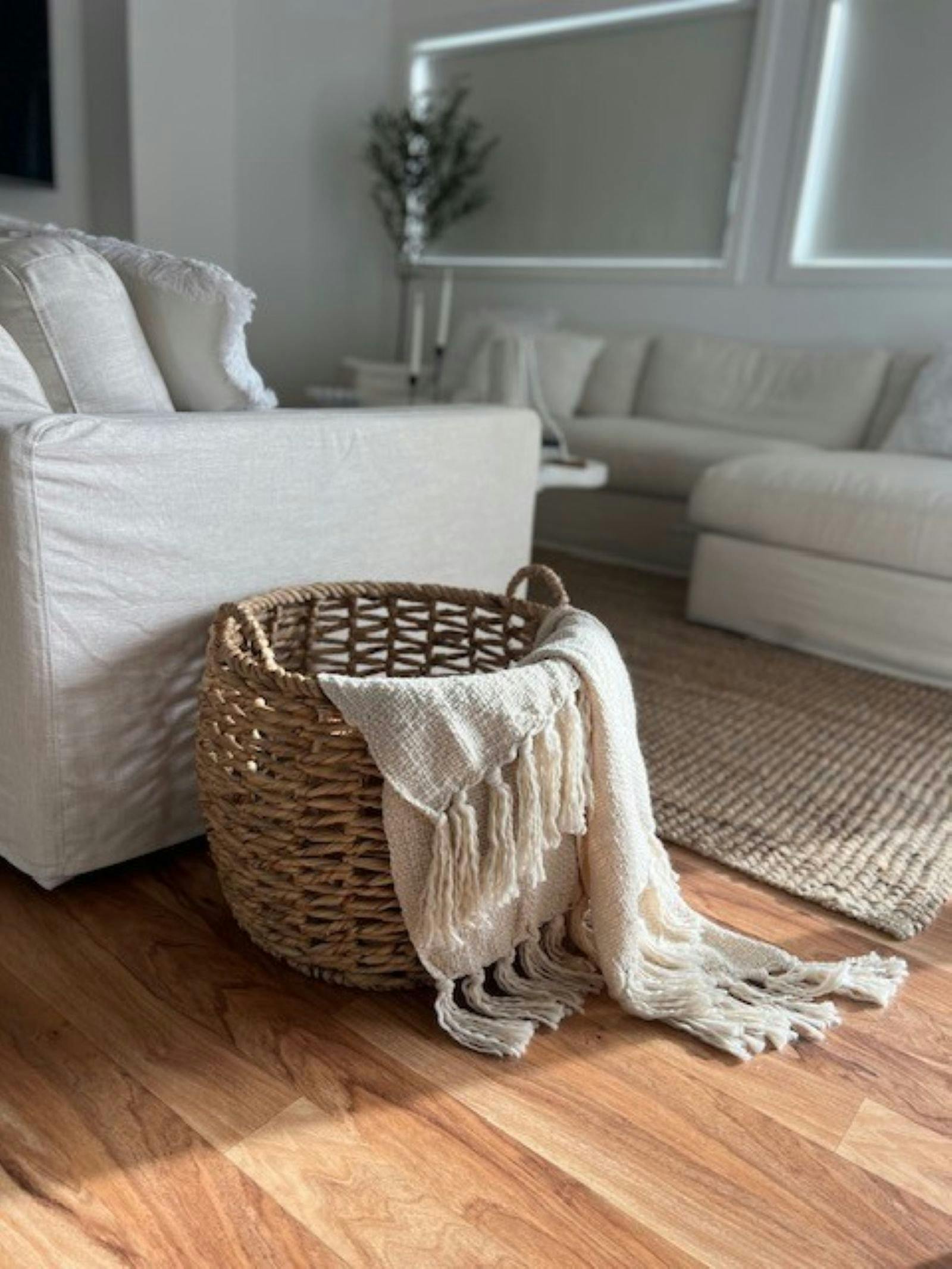 Lounge room with Light linen look couch and lounge