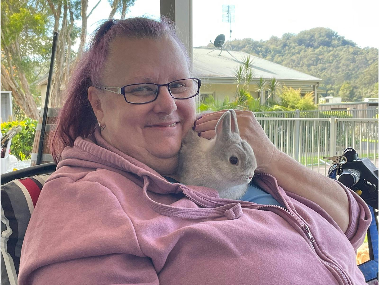 Mollies Farm Client with Rabbit