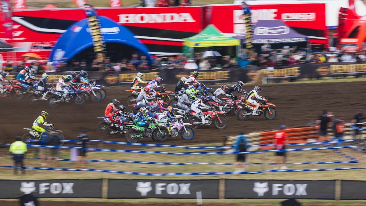 The MX1 Pack races off the start line