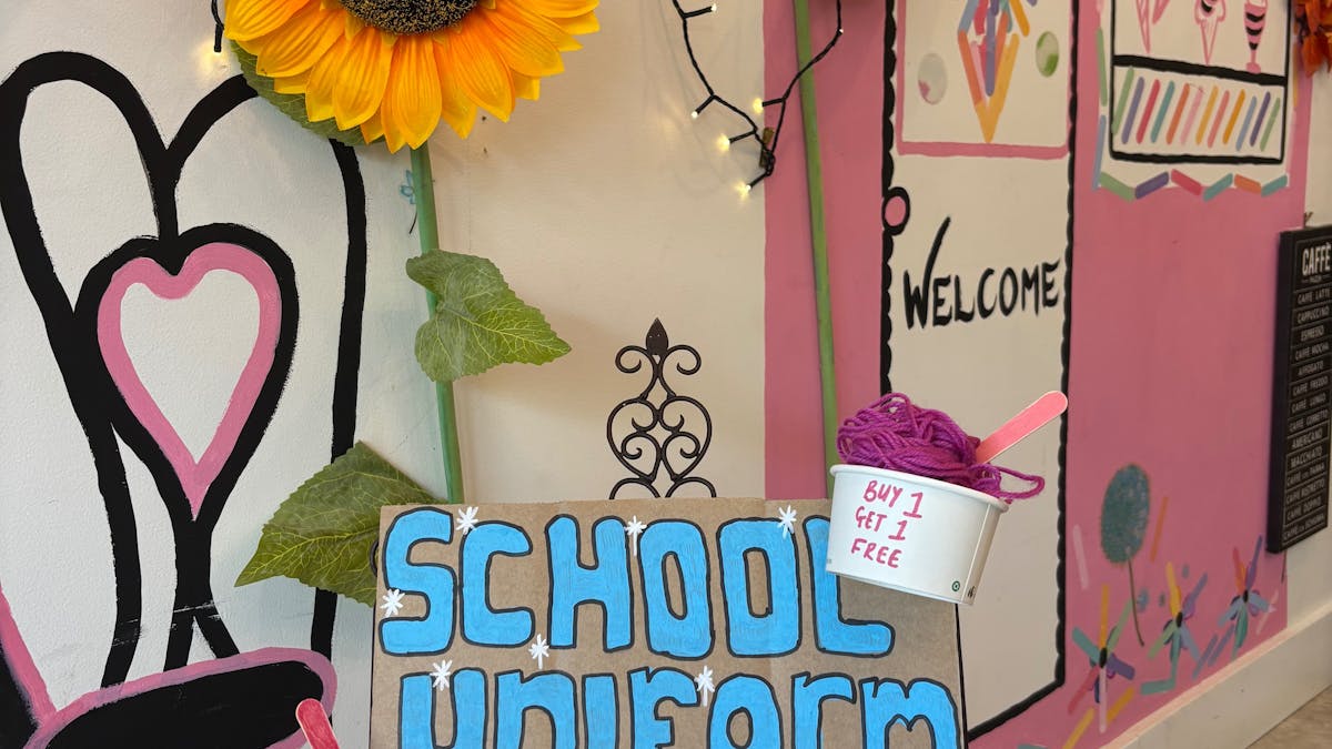 Kids get a discount if they come in in their school uniform.  Miss Sprinkles Gelato Scarborough, Qld