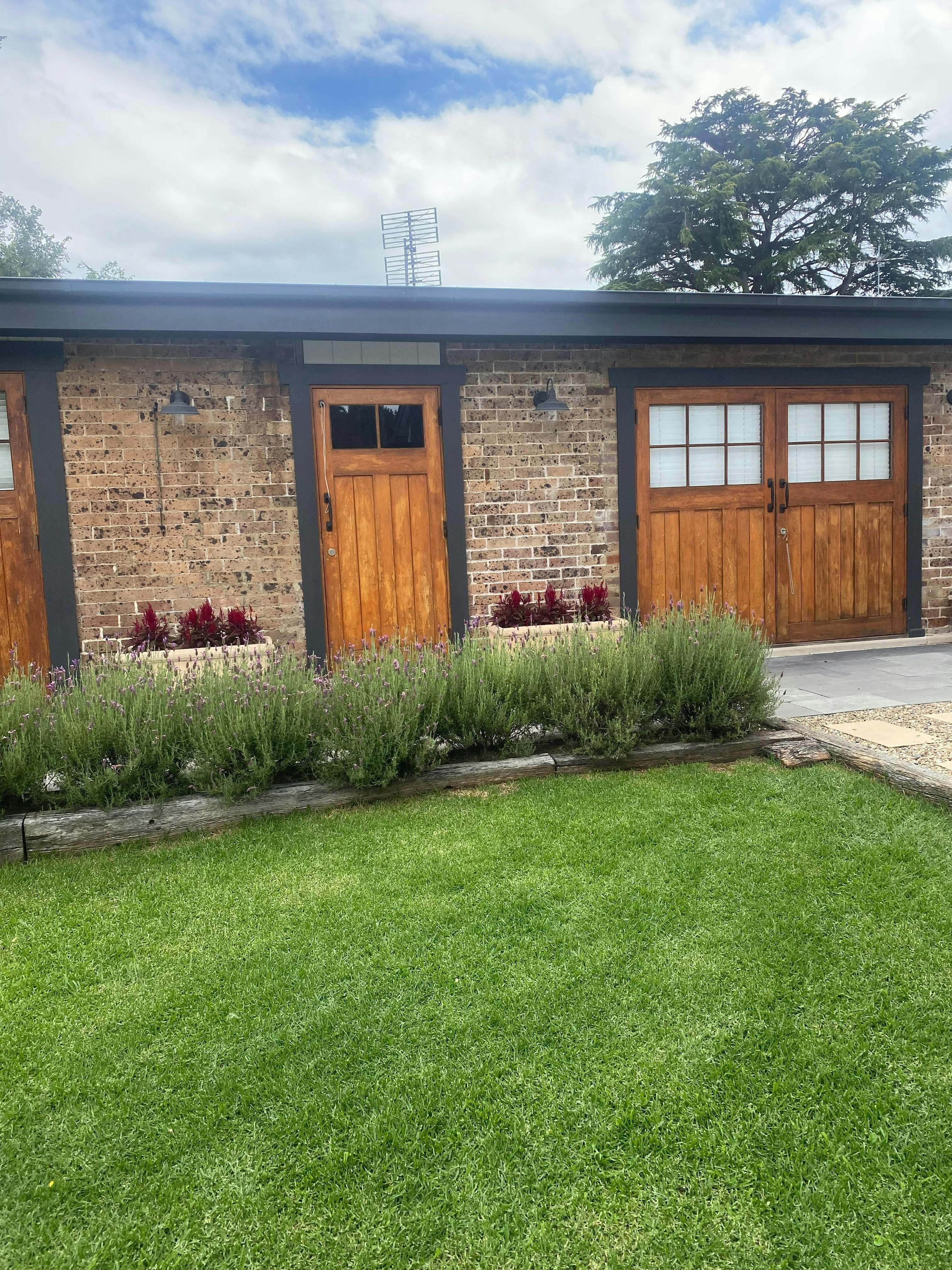 external doors to bedroom 2 and bathroom