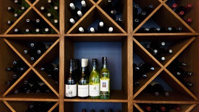Large wine rack containing Canberra region wines