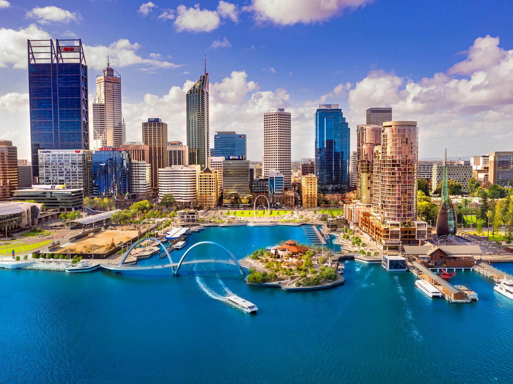 Perth new waterfront Elizabeth Quay.