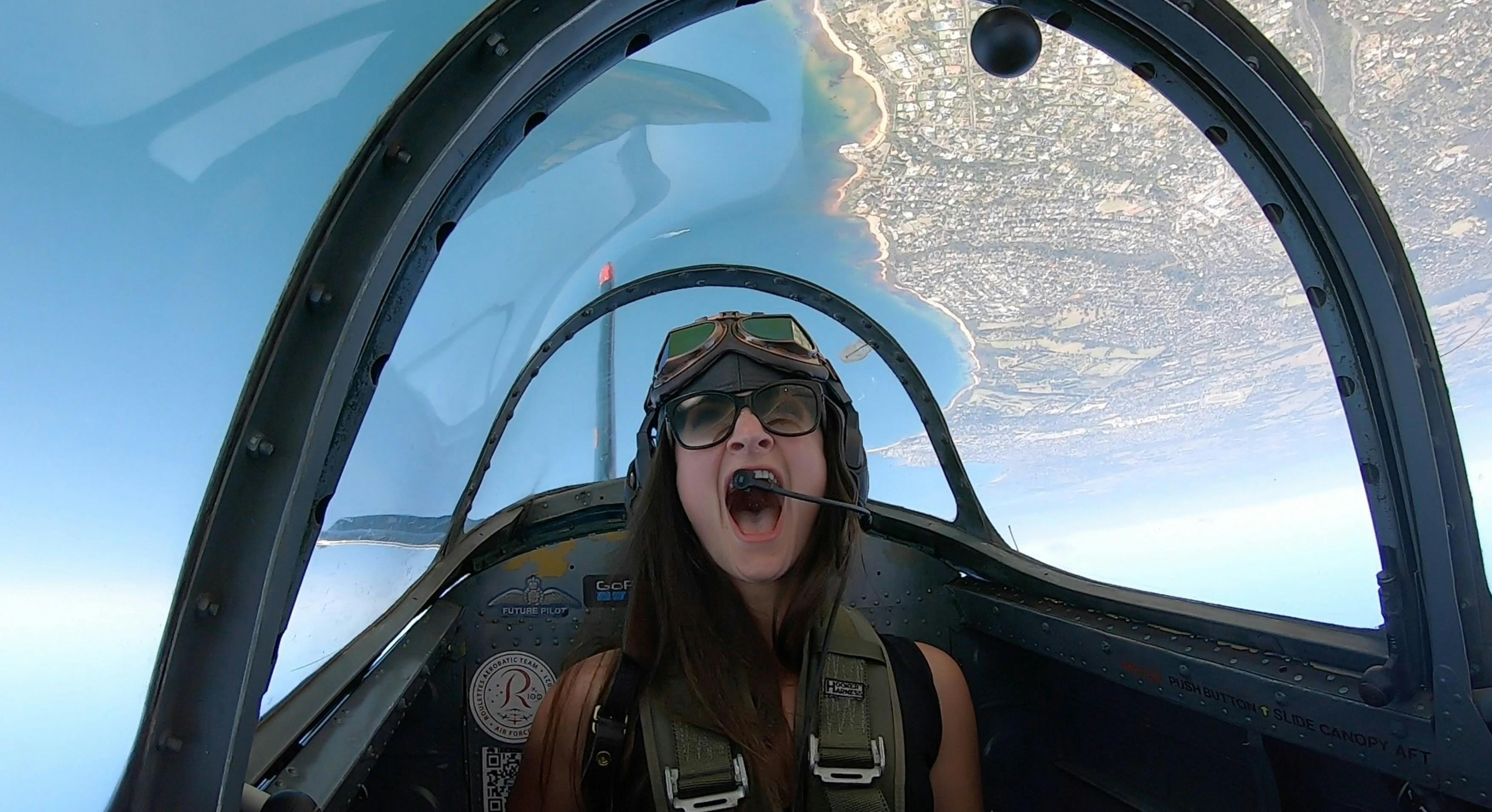 Passenger screams with excitement
