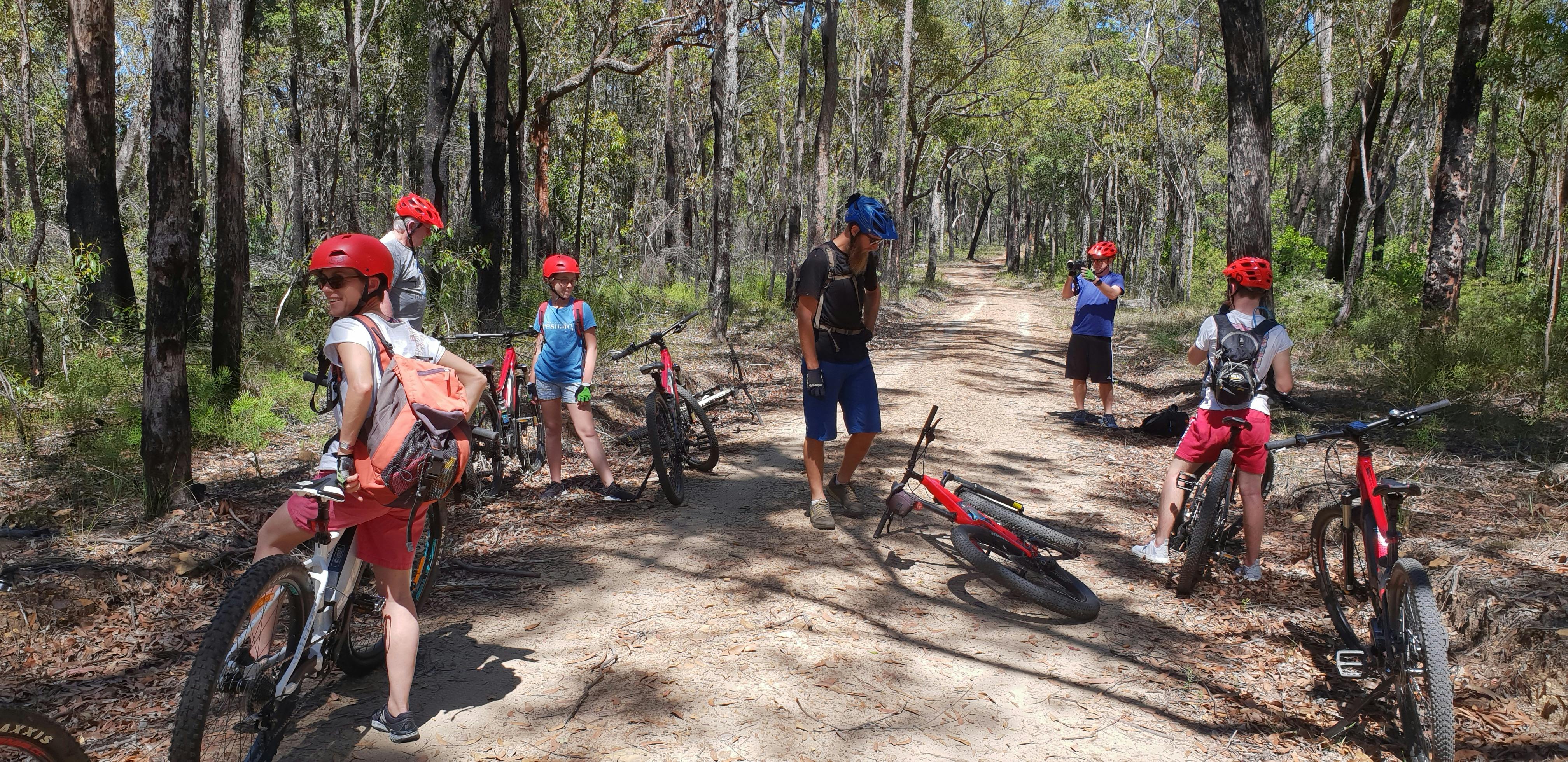 3 generations riding together on blue lab e-bike tour