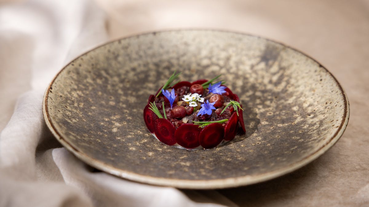 Cured Kangaroo - Bunya Bunya, Muntries, Purple Carrot, Apricot Vinegar