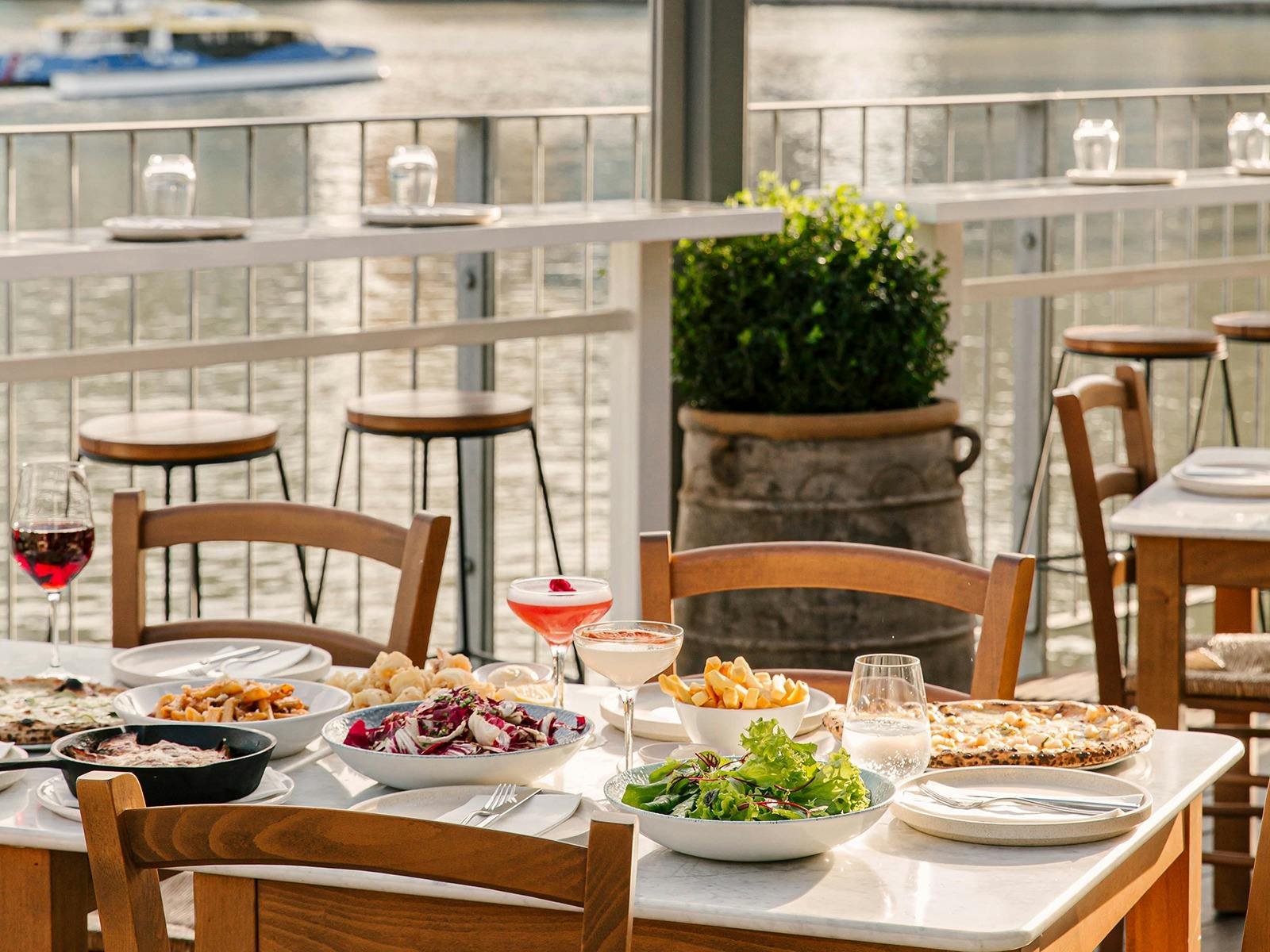 Italian feast on the deck