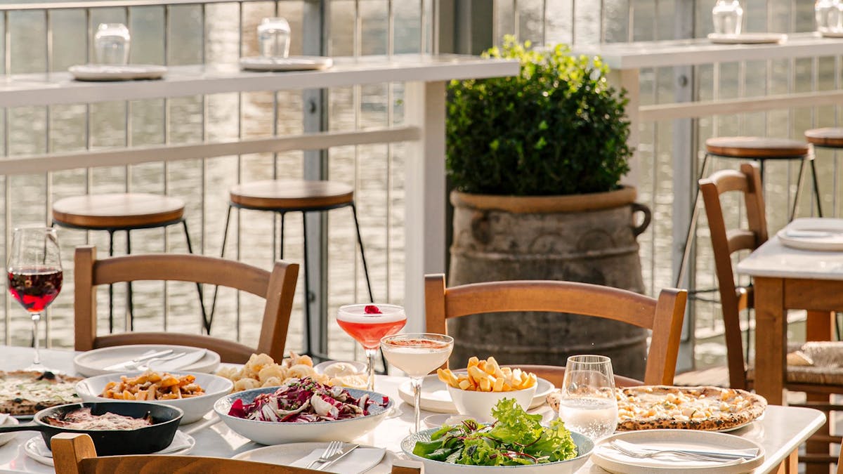 Italian feast on the deck
