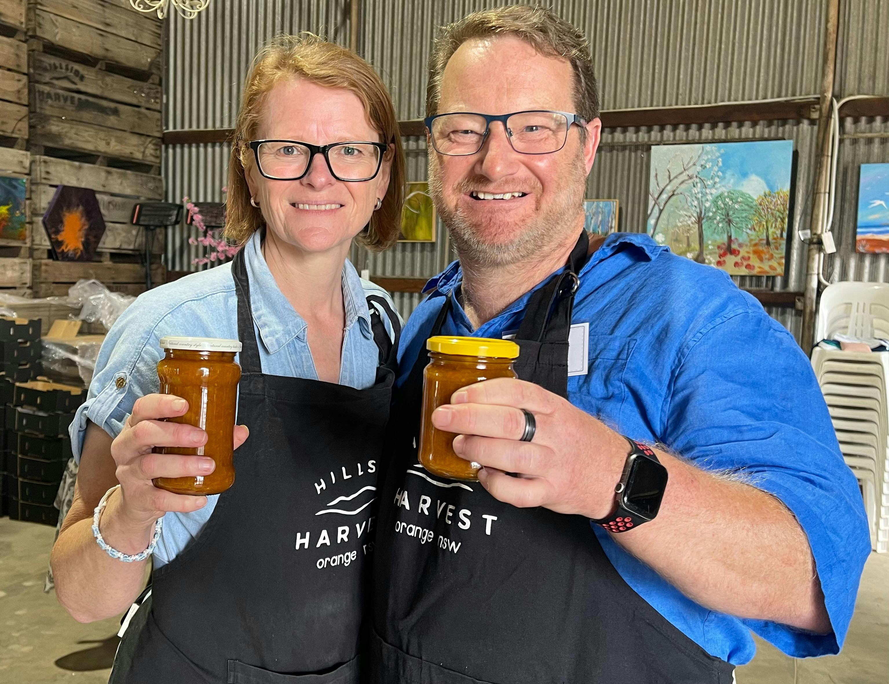 participants with finished jars of chutney