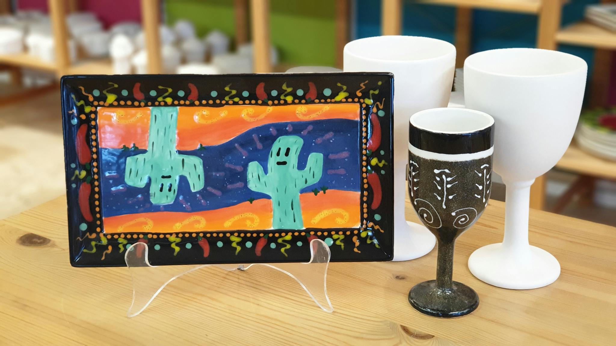 Mexican themed pottery painting