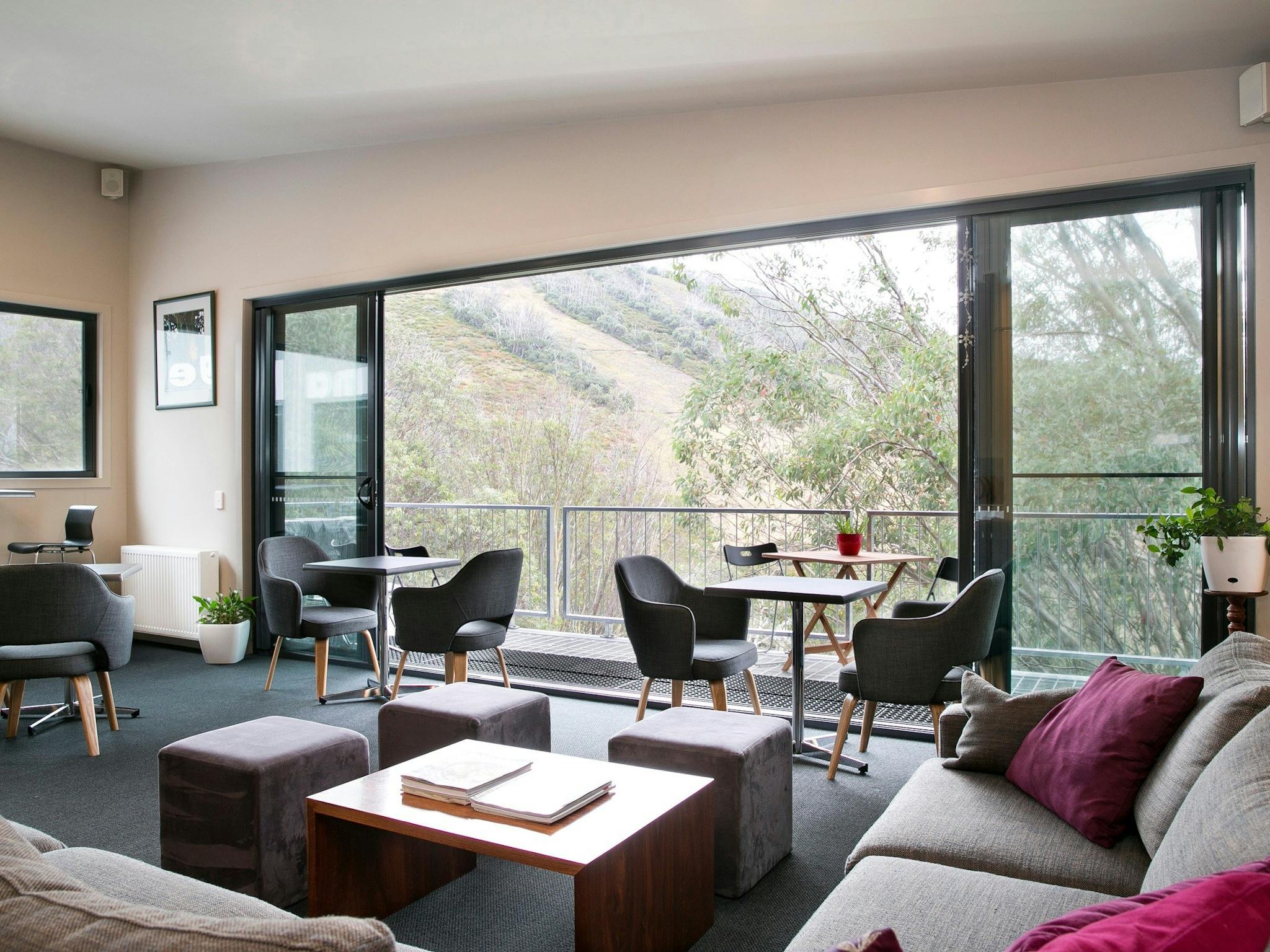 View of the mountain from the Licensed mountain lounge and balcony