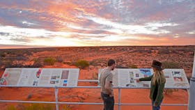 Sunset on the viewing platform at Arid Recovery