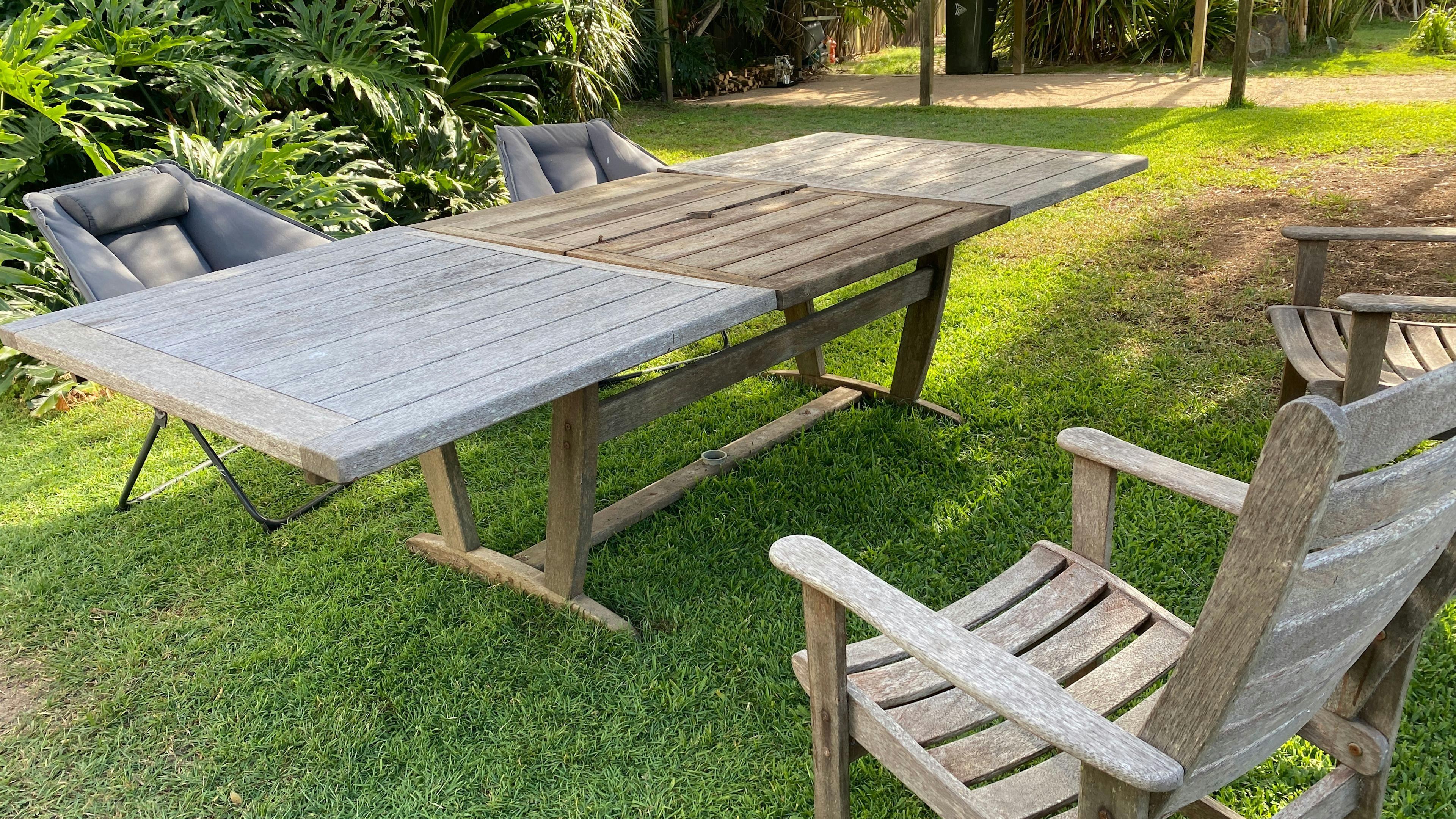 Communal Breakfast table. Webber BBQ new edition.