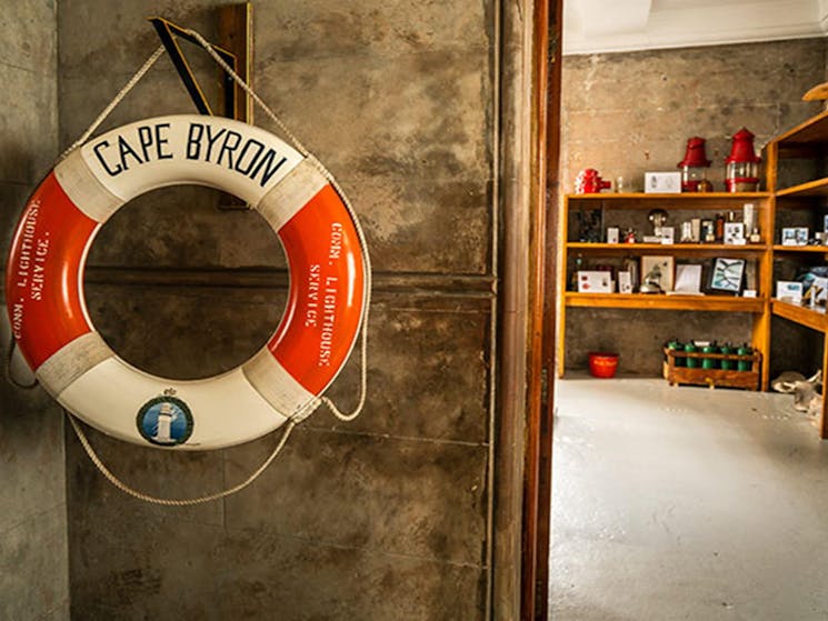A life saving buoy at Cape Byron Lighthouse Museum, Cape Byron State Conservation Area. Photo: John